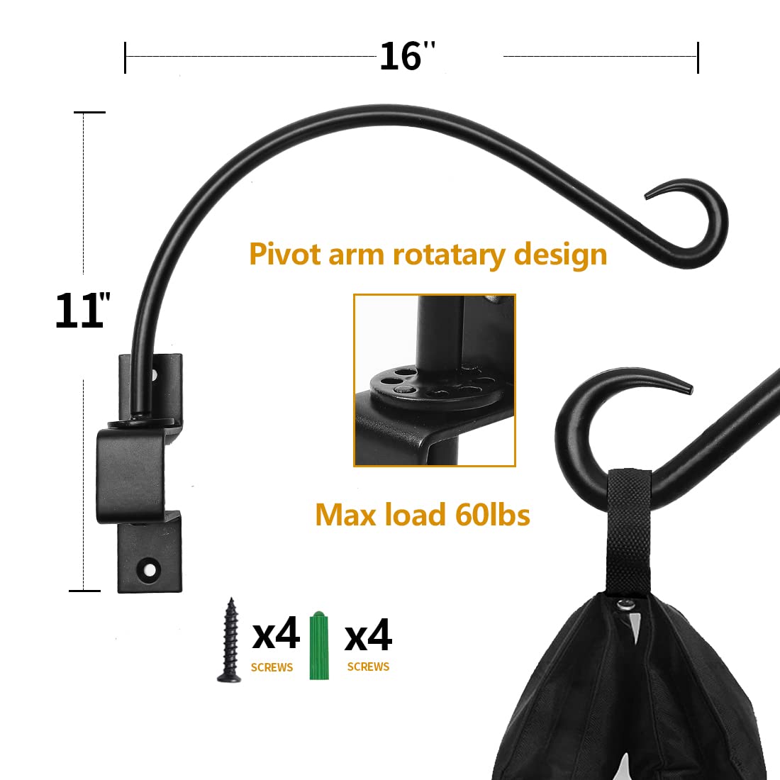 Maosen rust-resistant steel plant bracket on garden fence for sturdy support