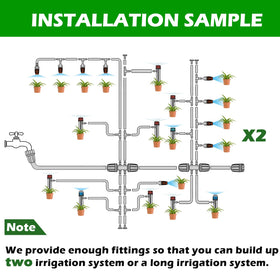 Maotong 240FT kit emitters and sprayers for adjustable water flow.