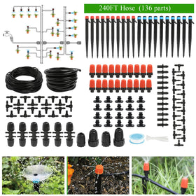 Maotong 240FT drip kit main tubing setup for efficient garden irrigation.