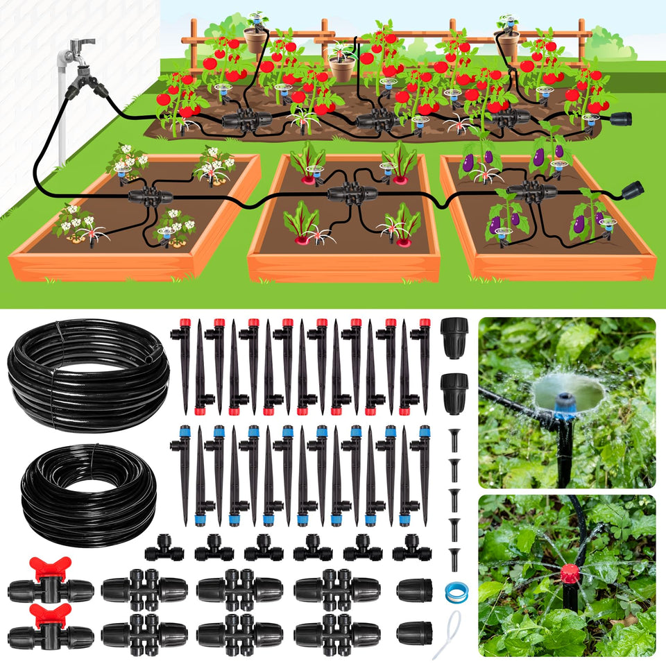 Maotong 240FT drip irrigation kit with quick-connect for easy installation.
