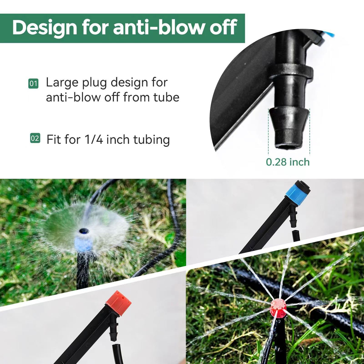Maotong 52-pack stream emitters for even irrigation.