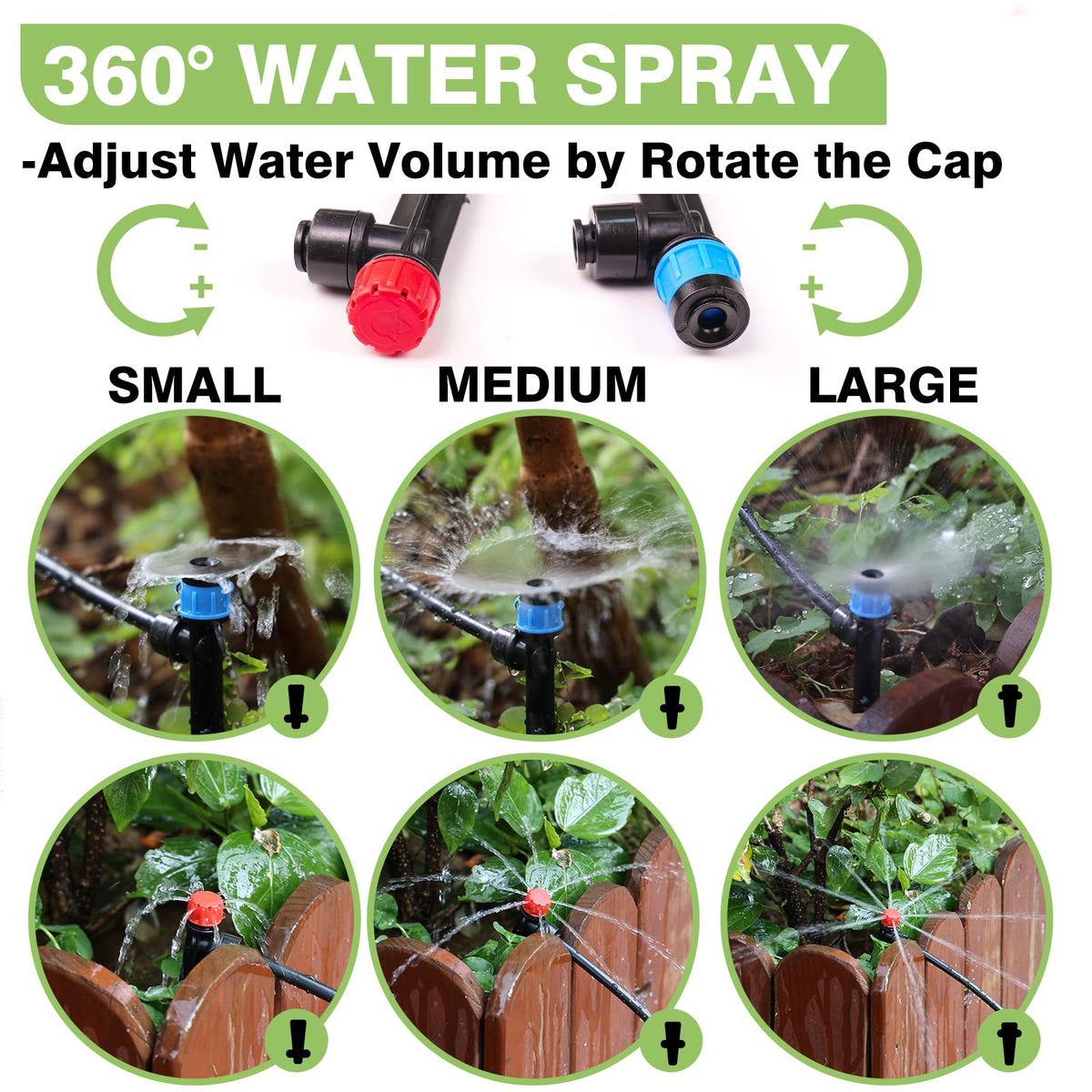 Maotong emitter stream 15pcs provides steady drip for plants.