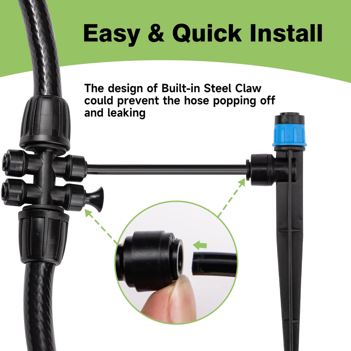 Maotong quick-connect emitter stream offering adjustable coverage for plants