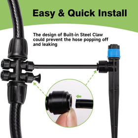 Maotong quick-connect emitter stream offering adjustable coverage for plants