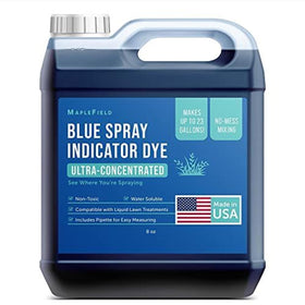 Maplefield blue spray dye bottle with pipette for precise lawn marking.