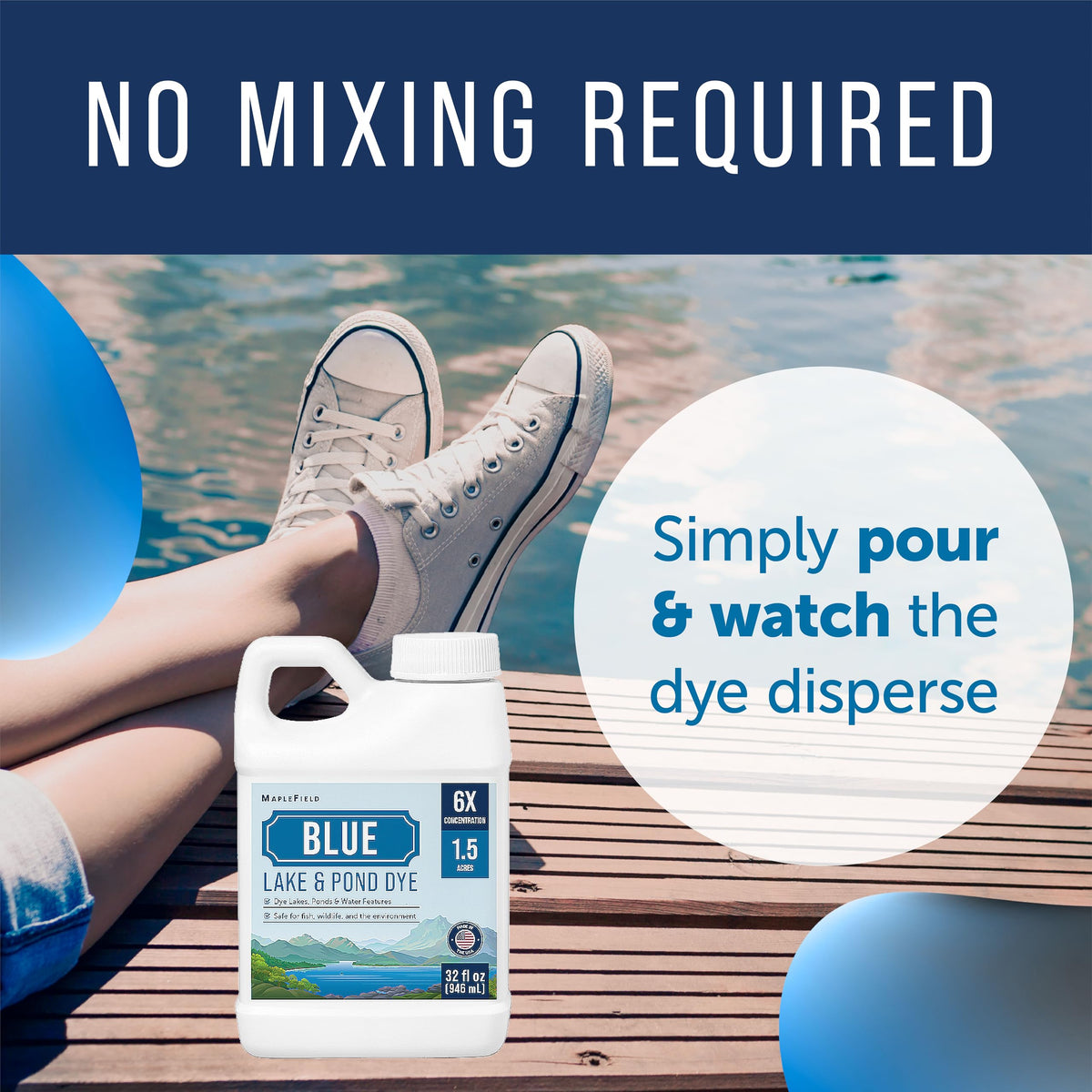 Maplefield fountain blue water dye provides serene color for features and accents.