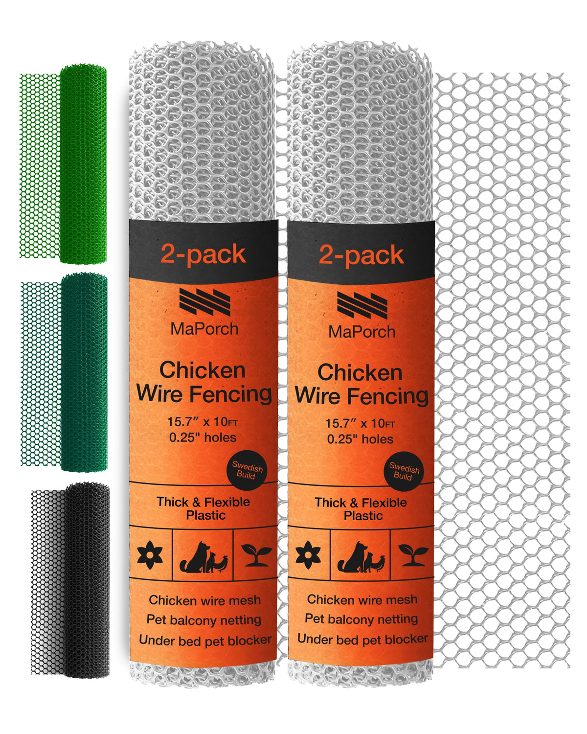 MAPORCH chicken wire 2-pack, durable pet barrier for patios and gardens