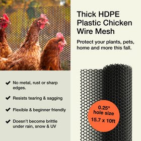 MAPORCH chicken wire fence cat netting provides discreet balcony protection for curious felines.