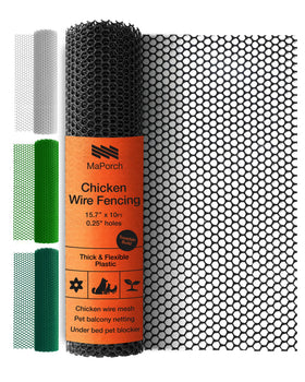 MAPORCH chicken wire fence secures dogs on balconies with chew-resistant mesh.