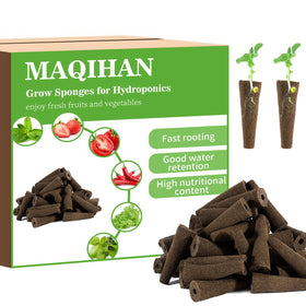 MAQIHAN 50 grow sponges seed pods promote germination in hydroponics.