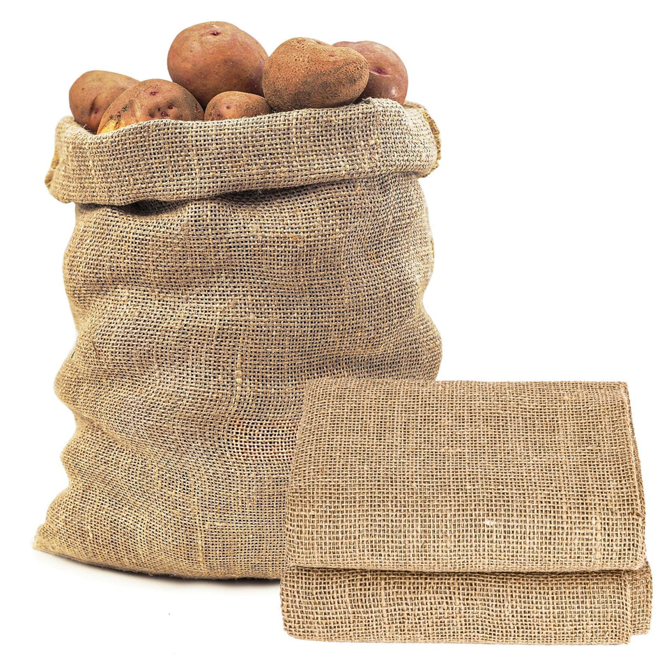 MAQIHAN burlap sack plant grow bags highlight natural breathable fibers for healthy root growth.