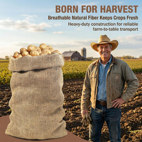 MAQIHAN burlap sack potato storage demonstrates durable, reusable storage for potatoes.
