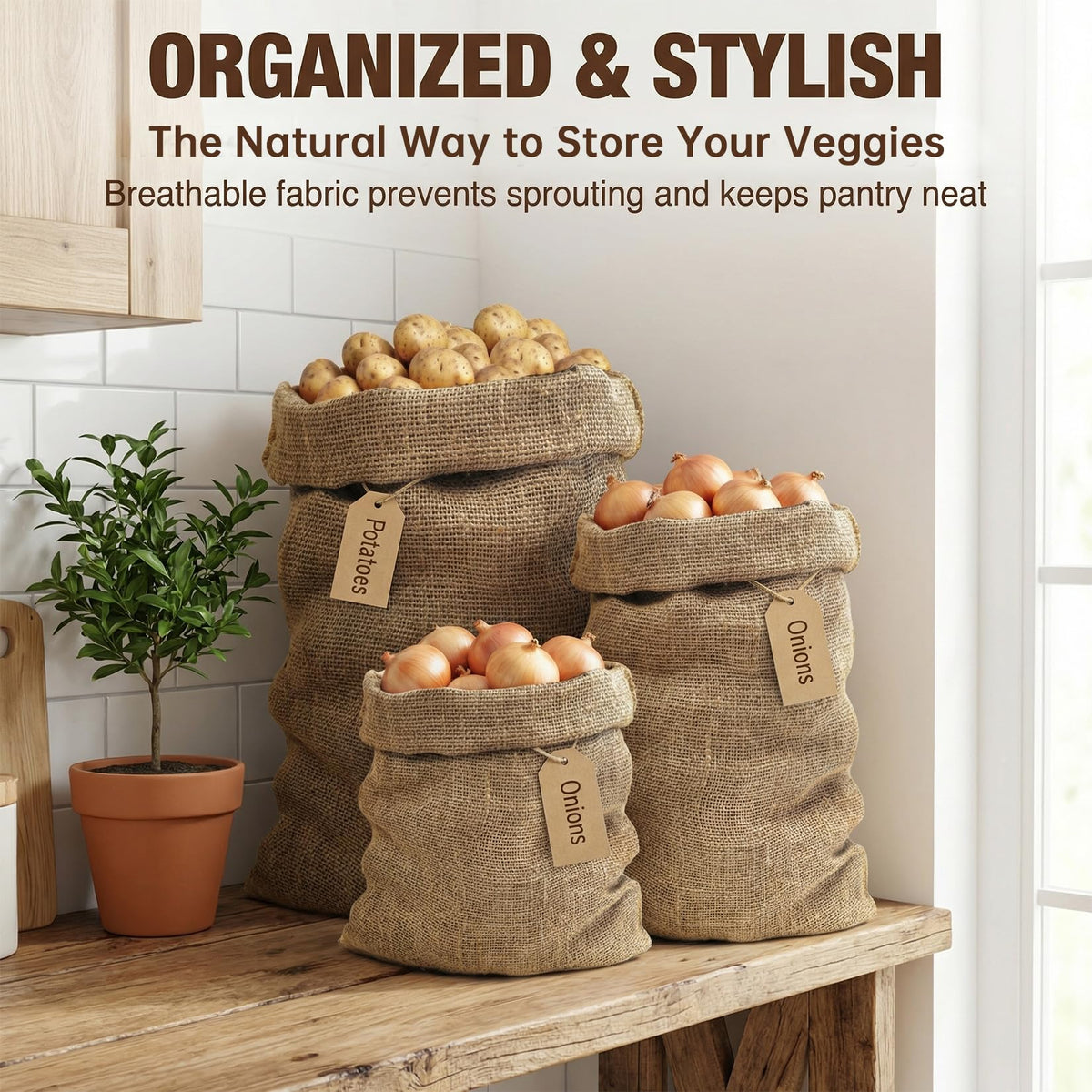 MAQIHAN burlap sack washable and reusable for multiple seasons.
