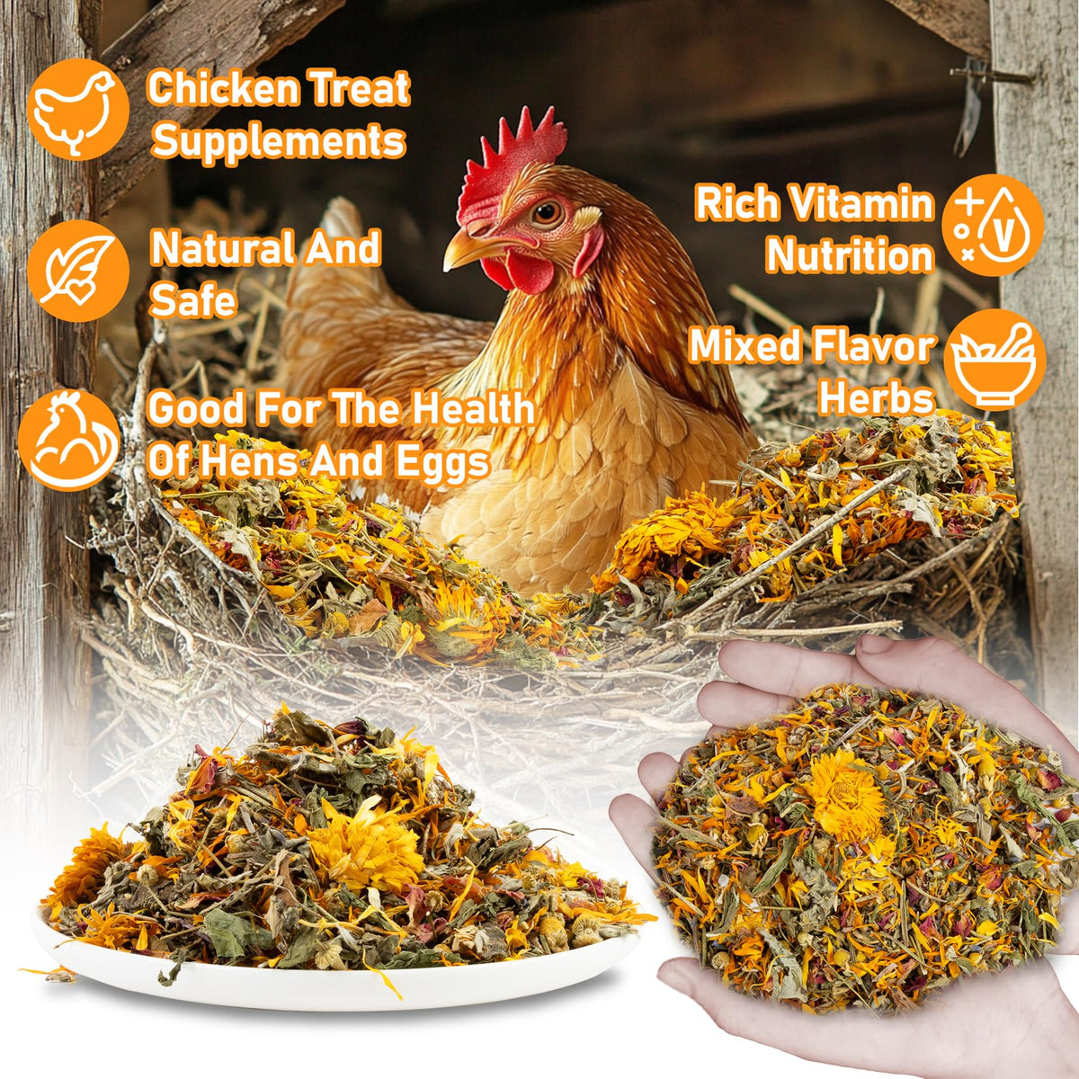MAQIHAN dried herbs for hens dust bath and enrichment