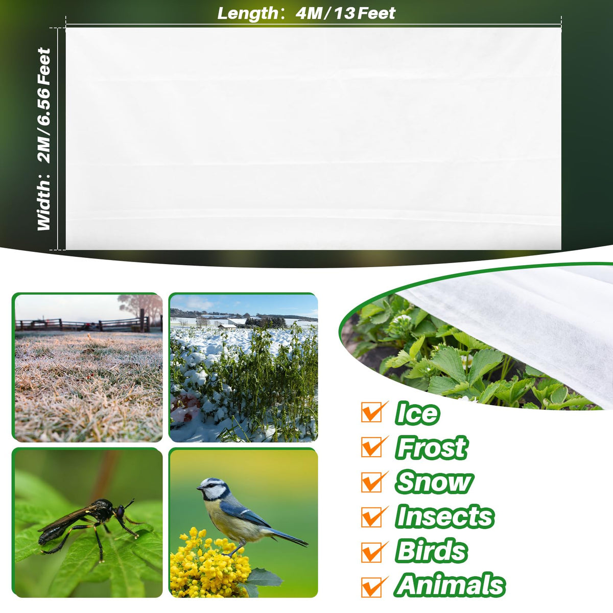 MAQIHAN freeze protection cover shields plants on chilly nights and windy days