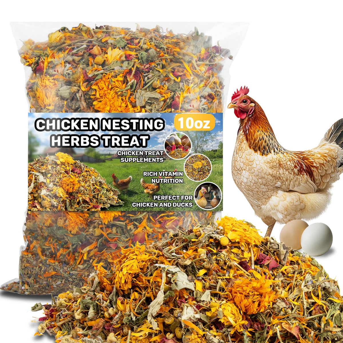 MAQIHAN 10oz nesting herbs bag for coop nutrition and treats