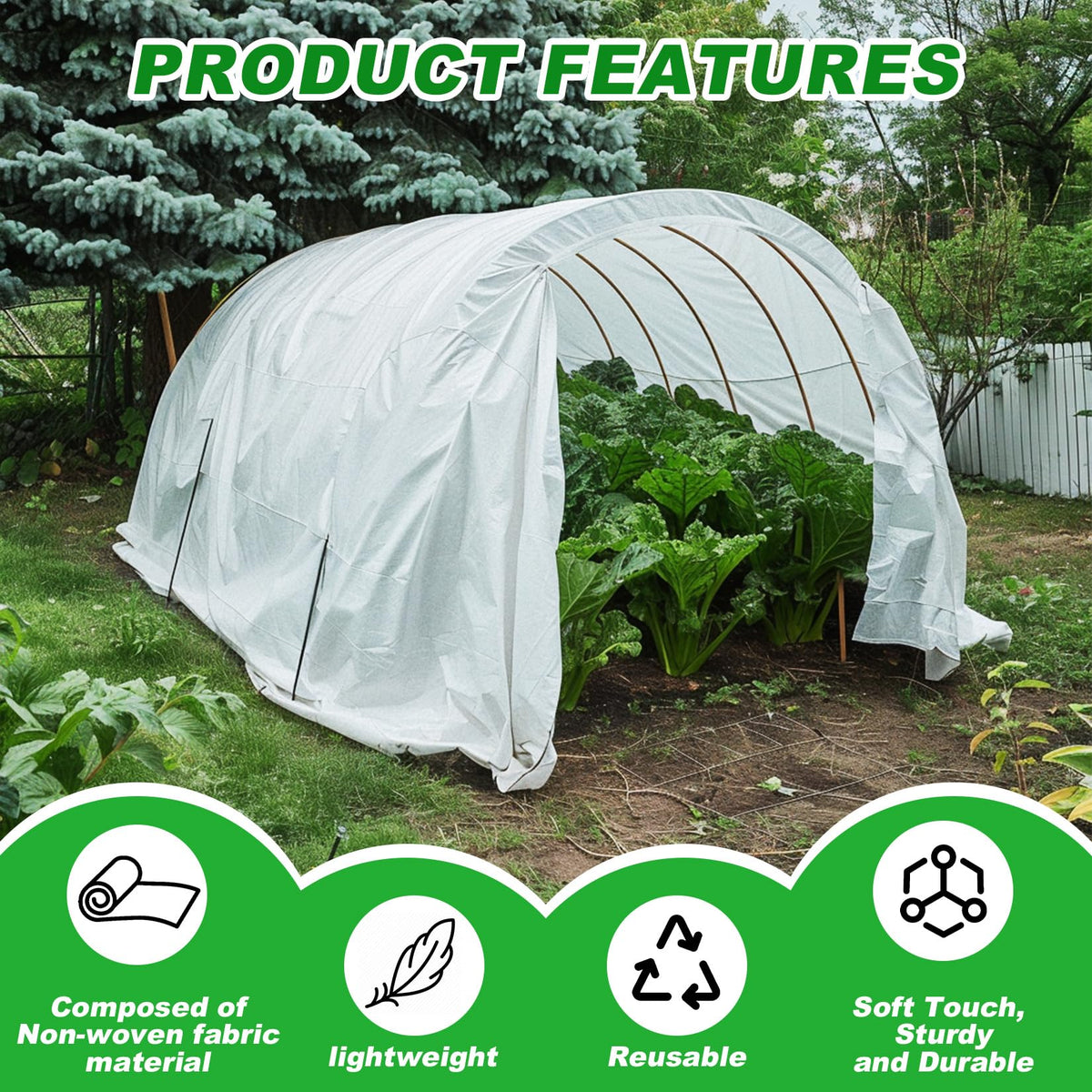 MAQIHAN snow protection cover helps keep delicate plants safe during snowfall