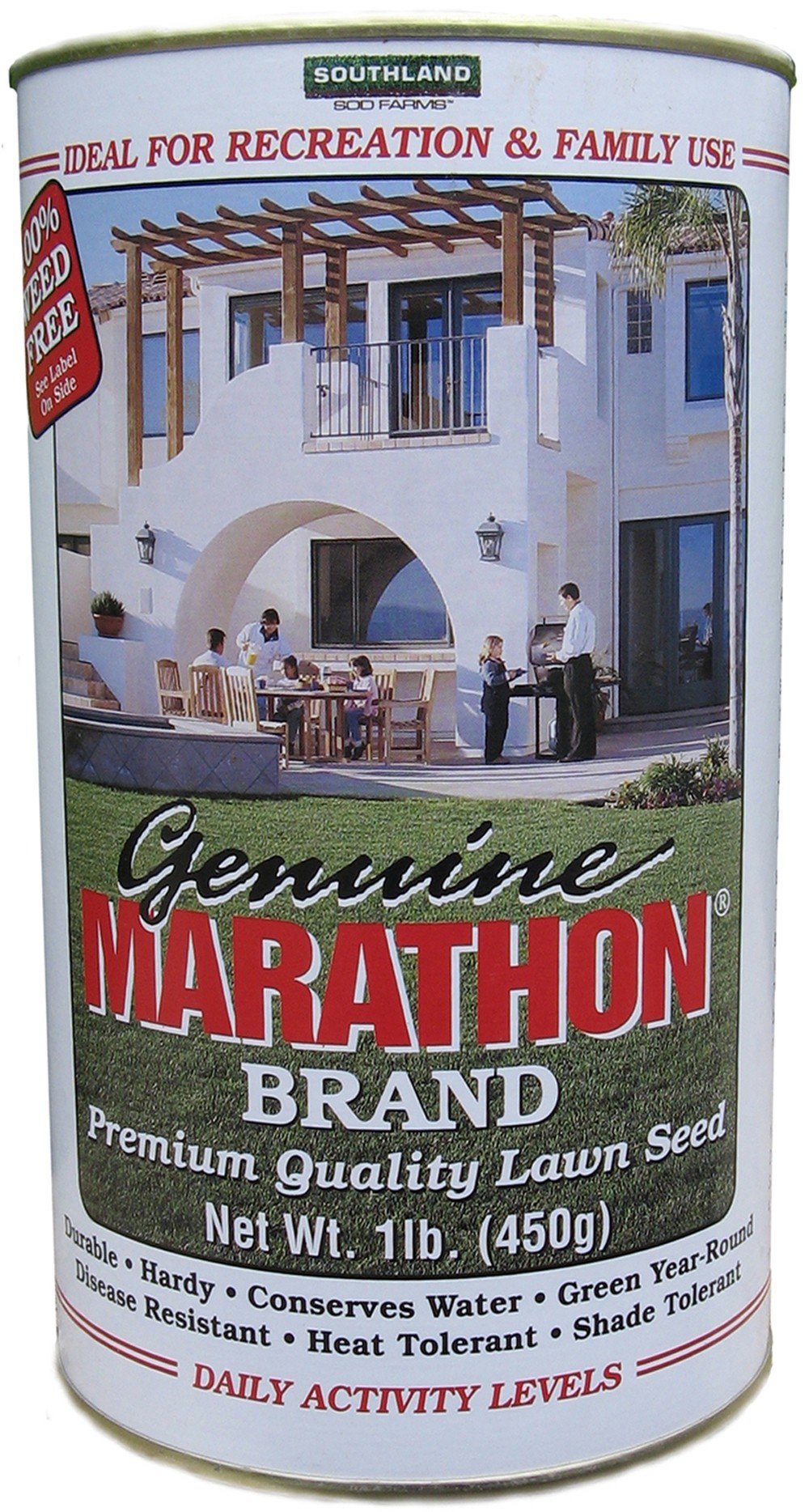 Marathon Grass Seed Can 1 lb for easy tall fescue lawn establishment