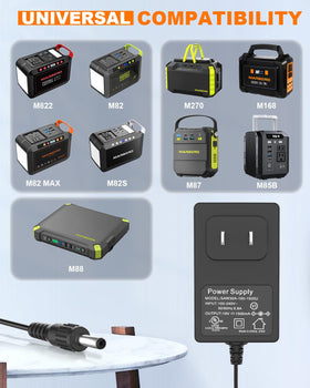MARBERO 19V adapter side ports illustrate slim profile with accessible plug options.