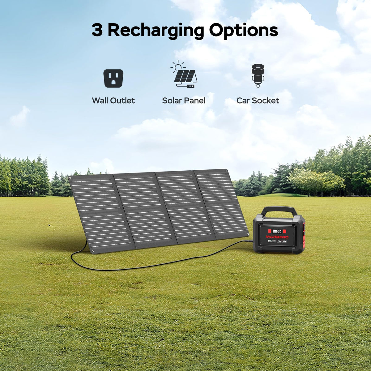 MARBERO complete power kit ready for camping, RV, or home backup