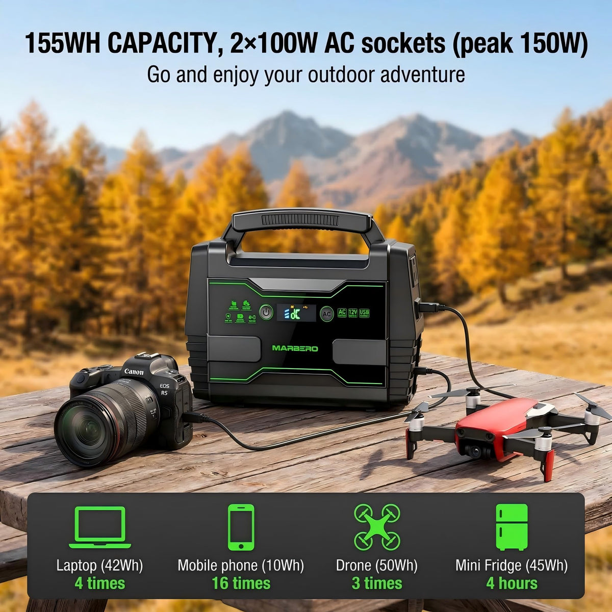 MARBERO M155SL30 outputs-ports enable simultaneous charging for devices