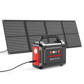 MARBERO M188SL60 portable power station powering essential camping devices