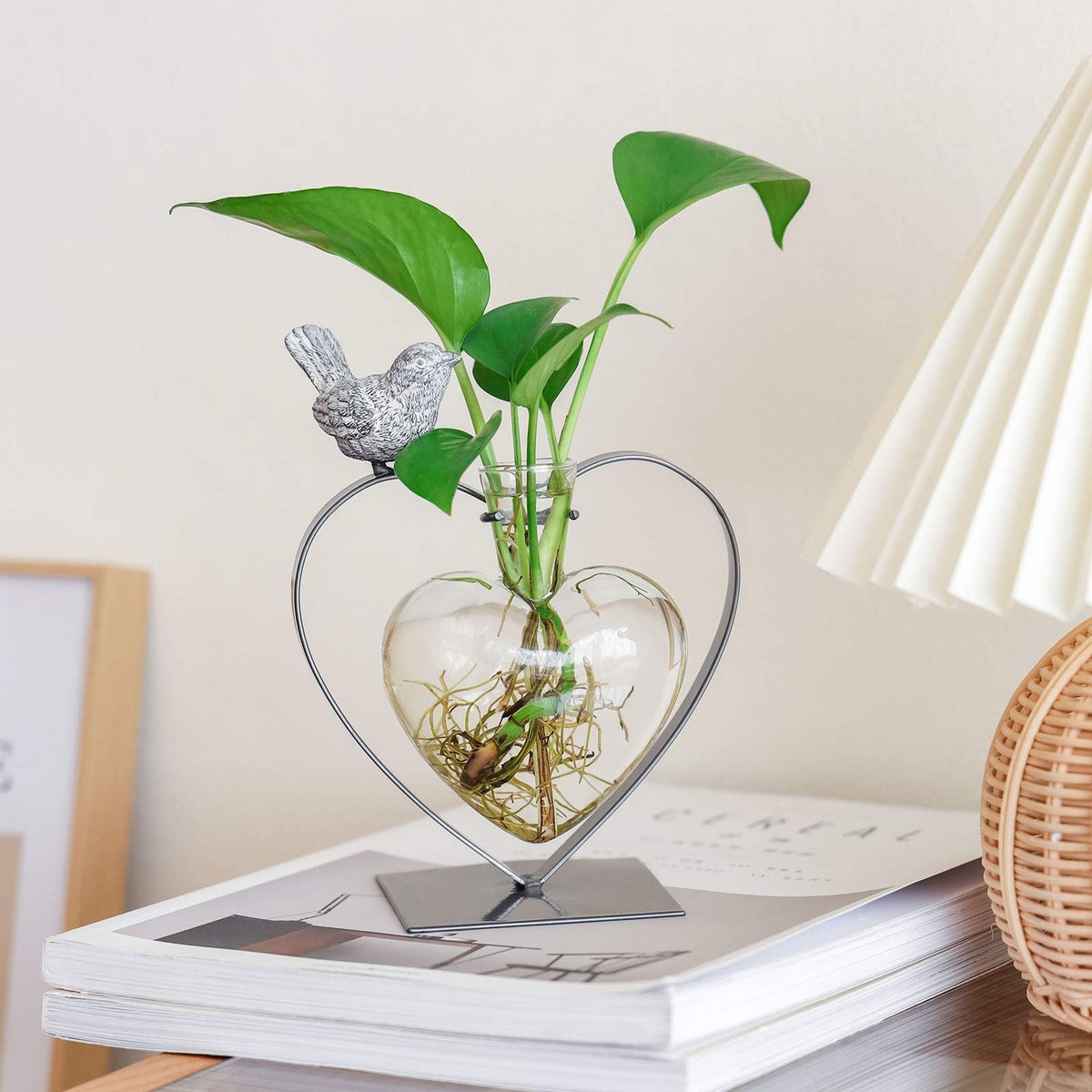 Marbrasse bulb glass detail shows craftsmanship and brightens any display.