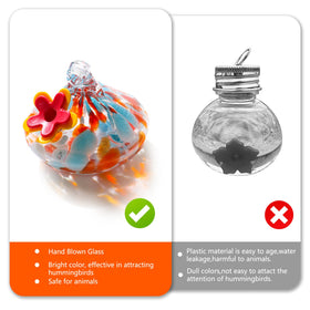 MARCHROSE glass feeder close-up highlights vibrant colors and craftsmanship.