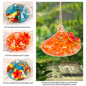 Marchrose hanging feeder with twine and hook for easy window or balcony display