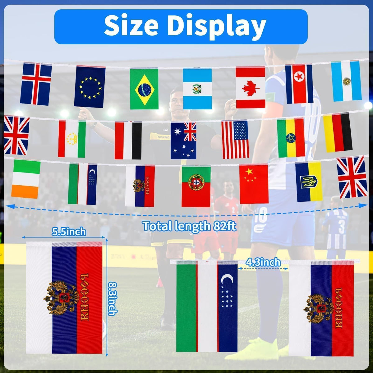 MARFOREVER world flags bunting outdoors enhances festivals, clubs, and celebrations.