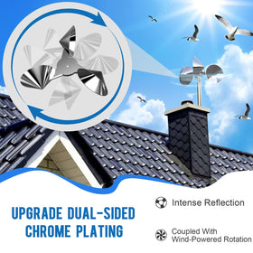 Marketty chrome-finish reflectors shine in sunlight to deter birds
