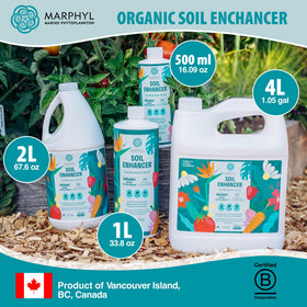 MARPHYL bottle pour showing simple feeding for indoor and outdoor plants.