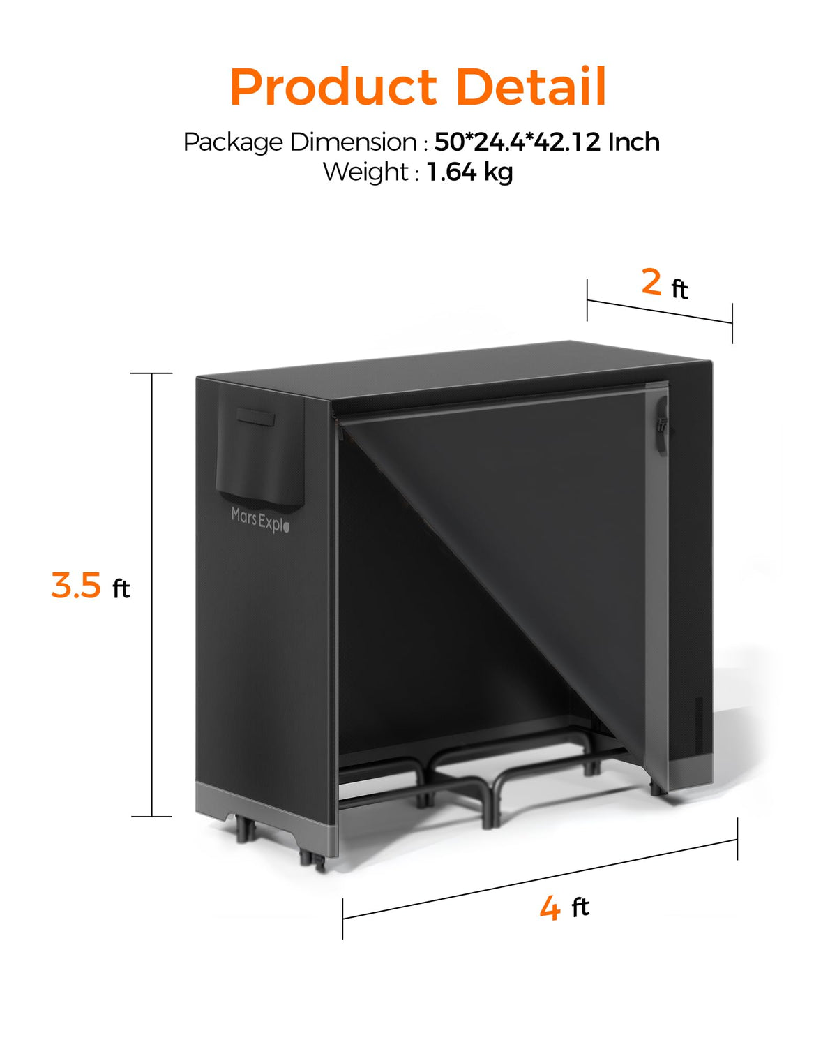 Mars Explo weatherproof cover with 600D Oxford fabric resists elements.