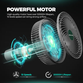 MARS HYDRO M6 five-blade design delivers efficient airflow with quiet operation
