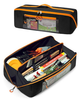 Marscamd grill tool storage bag open mouth design for quick tool access.