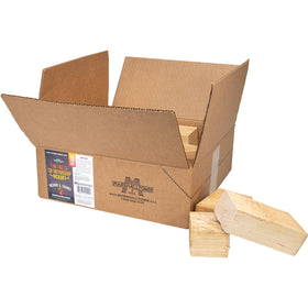 Marshalltown Arkansas Championship Hickory chunks box front, ideal for boosting backyard smoking flavor