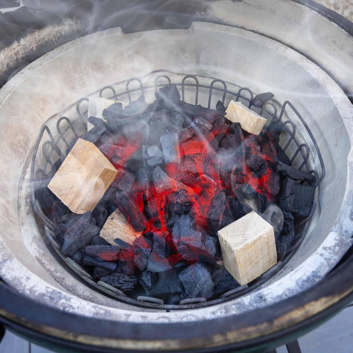 Marshalltown bagged hickory chunks showcased for easy backyard barbecue setups