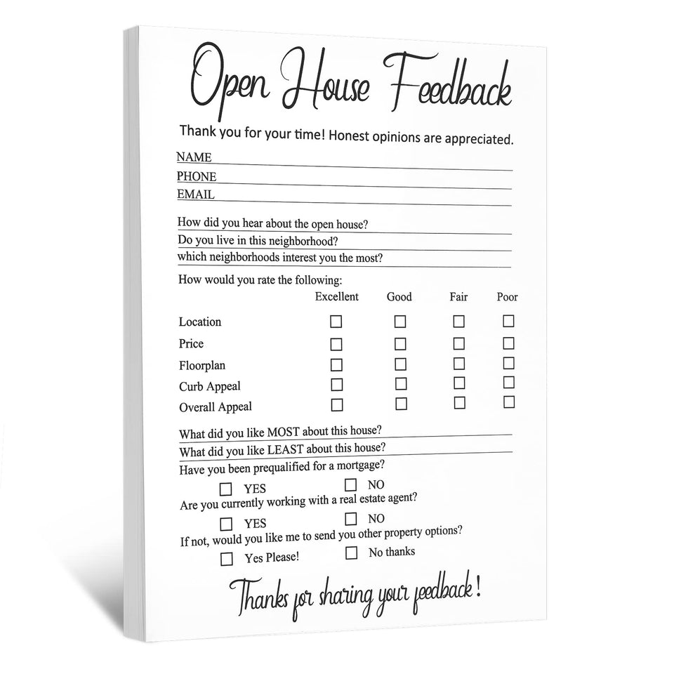 Marspark open-house signs 150-piece set for efficient guest feedback collection