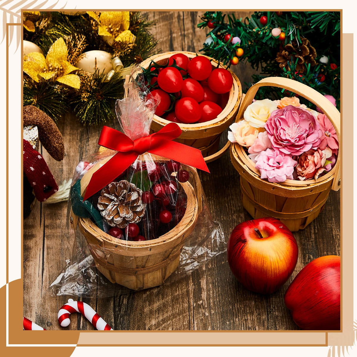 Marsui durable wooden basket with carry handle for everyday use.