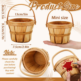 Marsui handcrafted rustic basket with reinforced handle for easy carrying.