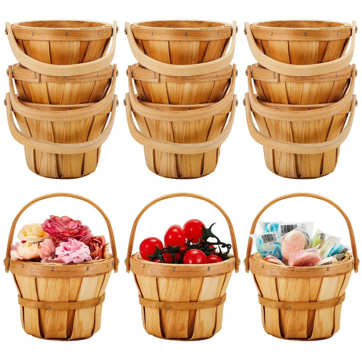 Marsui small wooden berry basket for neat fruit display with rustic charm.