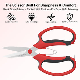 Close-up of Martian Florist Scissors precision blade tip for tight spots