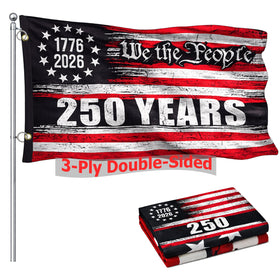 Maschsea USA 250th anniversary flag for front yard, double-sided readability from both directions.
