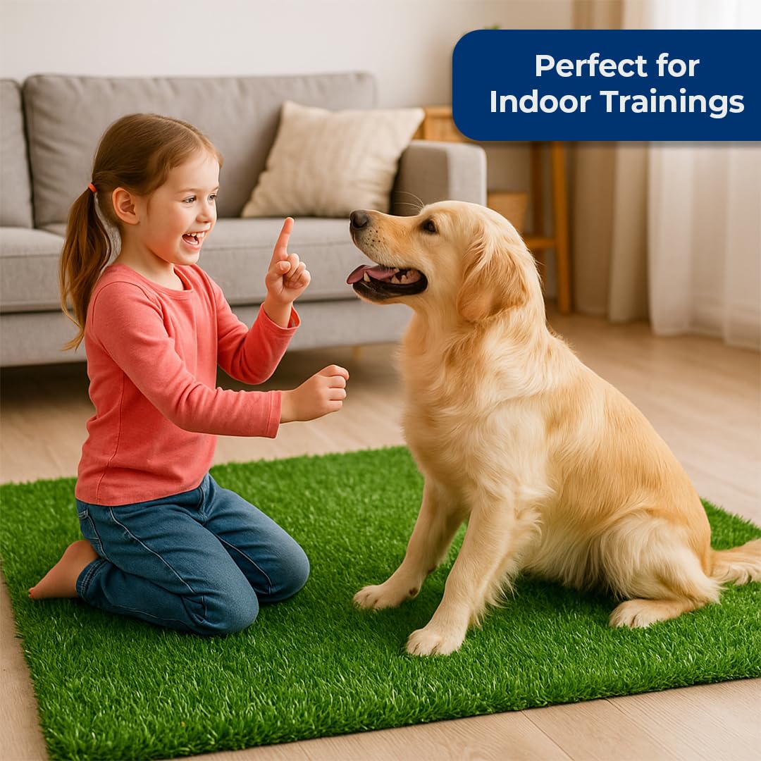 MASSTEELGER dog grass rug soft texture enhances barefoot comfort.