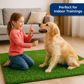 MASSTEELGER dog grass rug soft texture enhances barefoot comfort.