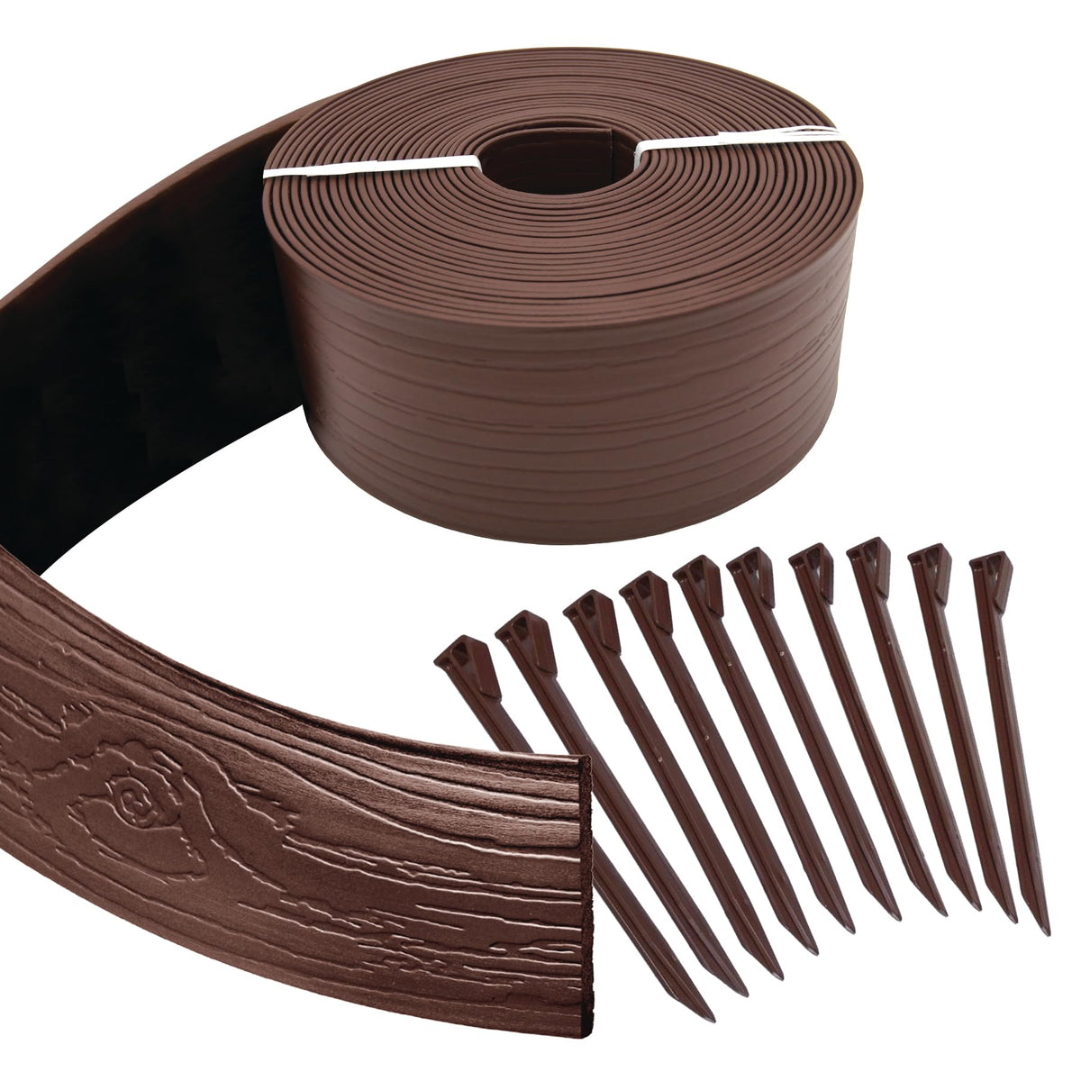 Master Mark Terrace Board Edging defines garden beds with a textured border.
