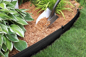 Master Mark USA-made border from recycled plastic supports sustainable outdoor edging.