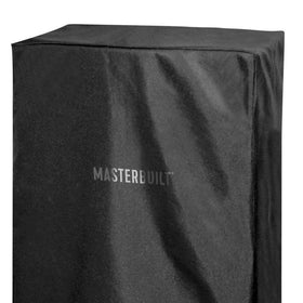 Masterbuilt 40-inch vertical smoker cover, top view, durable polyurethane-coated fabric.