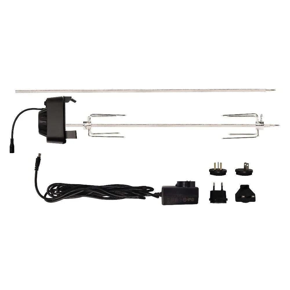 Masterbuilt Gravity Series spit rods enable even cooking of large cuts.