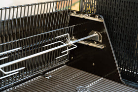 Masterbuilt Gravity Series electric motor provides quiet, reliable rotation for even browning.